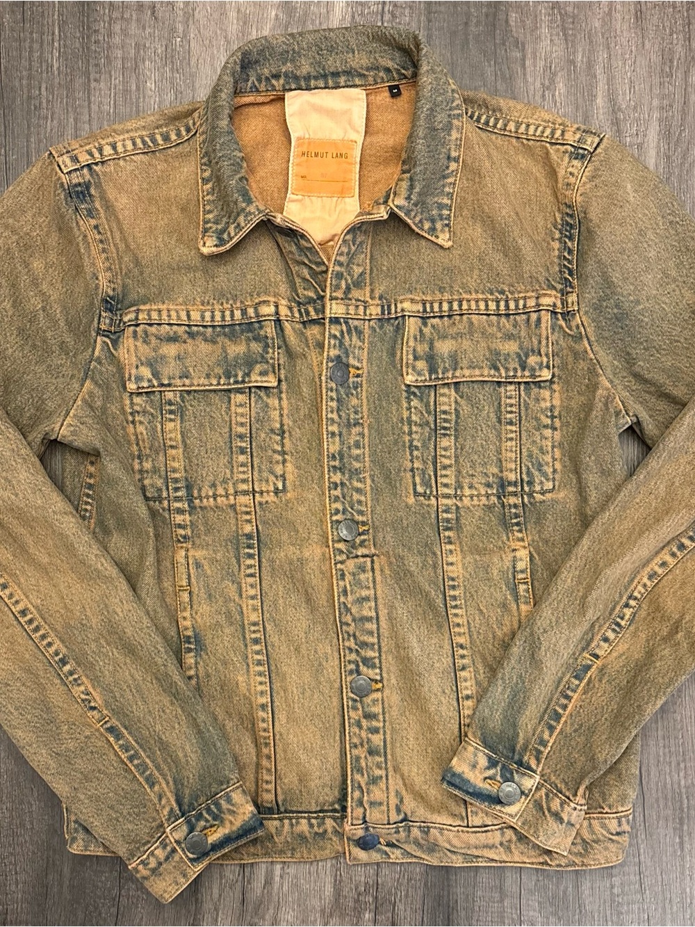 Helmut Lang Mr. 87 Weathered Earth-Tone Rust Denim Trucker Jacket